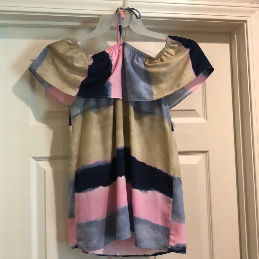 Tie dyed halter/off the shoulder shirt